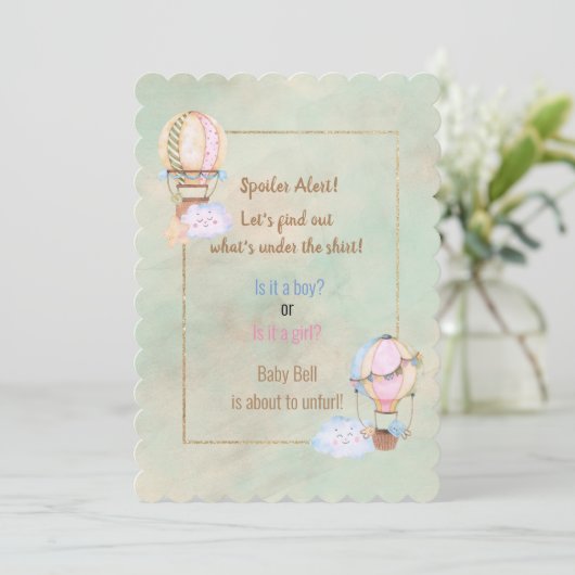 Party Einladung des Warngeschlechts für Spoiler (Stehend Vorderseite)