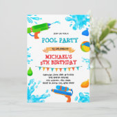 Party Einladung des Wasserbeckens (Stehend Vorderseite)
