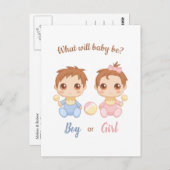 Party Einladung des weiblichen Babygeschlechts Postkarte (Vorne/Hinten)