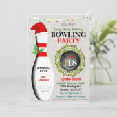 Party Einladung des WeihnachtsBowlings (Stehend Vorderseite)