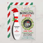 Party Einladung des WeihnachtsBowlings (Vorne/Hinten)