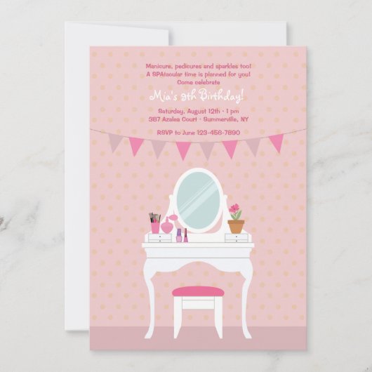 Party Einladung des Wellness-Centers Mirrocio (Vorderseite)