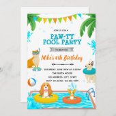 Party Einladung des Welpenpools (Vorne/Hinten)