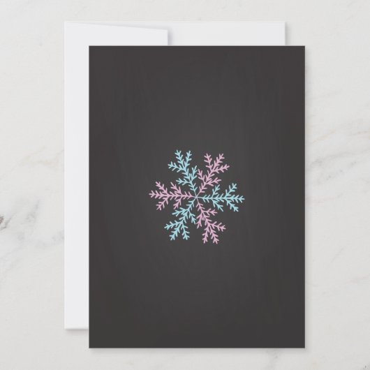 Party Einladung des Winterschneeflockengeschlechts (Rückseite)