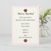 Party Einladung - Design der Rose (Stehend Vorderseite)