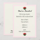Party Einladung - Design der Rose (Vorne/Hinten)