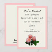 Party Einladung - Design der Rose (Vorne/Hinten)