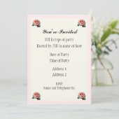 Party Einladung - Design der Rose (Stehend Vorderseite)