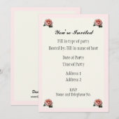 Party Einladung - Design der Rose (Vorne/Hinten)