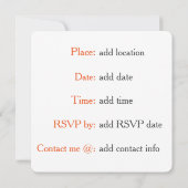 Party Einladung, die eine orange Katze Einladung (Rückseite)