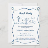Party Einladung Doodle Scribble (Vorderseite)