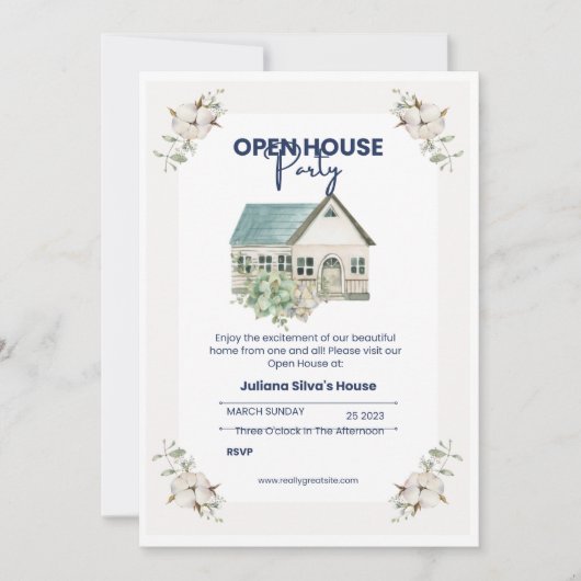 Party Einladung, Einladung zum Haushalt (Vorderseite)