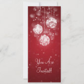 Party Einladung Elegant Sparkling Baumes Rot (Rückseite)