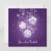 Party Einladung Elegante Baummobilie Lila (Rückseite)