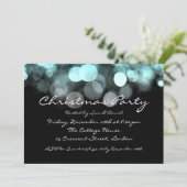 Party Einladung Elegante blaue Lichter (Stehend Vorderseite)