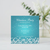 Party Einladung Elegante Sparkle Custom Blue (Stehend Vorderseite)