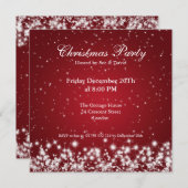 Party Einladung Elegante Sparkle Custom Red (Vorne/Hinten)