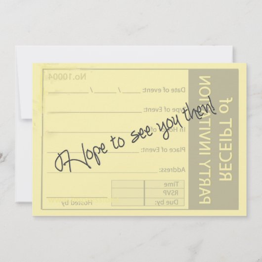 PARTY EINLADUNG - ERHALT - ZWECKE (Rückseite)