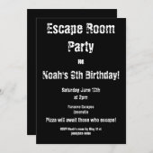 Party Einladung "Escape Room" (Vorne/Hinten)