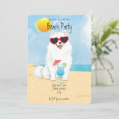 Party Einladung Eskie Beach (Stehend Vorderseite)