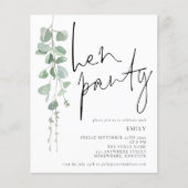 Party Einladung Eukalyptus Hen (Vorderseite)