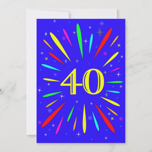 Party Einladung Explosion am 40. Geburtstag (Vorderseite)