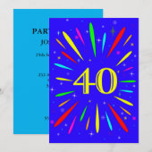 Party Einladung Explosion am 40. Geburtstag (Vorne/Hinten)