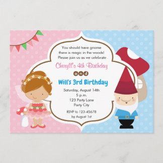 Party Einladung Fairy Princess & Gnome Woodlands