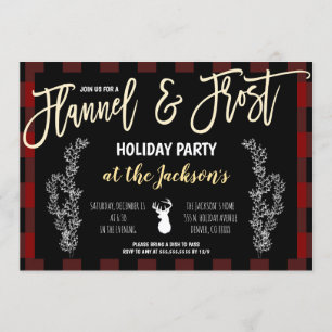 Party Einladung Flanell und Frost