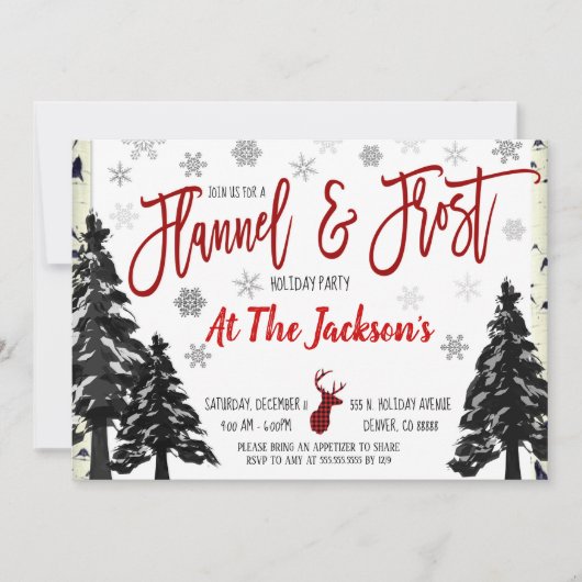 Party Einladung Flankel und Frost (Vorderseite)