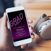 Party Einladung Fluro Pink Grad