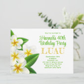 Party Einladung Frangipani Hawaiian Luau (Stehend Vorderseite)