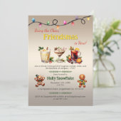 Party Einladung Friendsmas - Spaß & Feiern (Stehend Vorderseite)