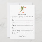 Party Einladung: Frog lädt Sie ein vorbei! Save The Date (Vorderseite)