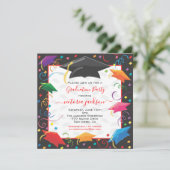 Party Einladung für Abschluss (Stehend Vorderseite)