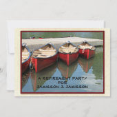 Party Einladung für Altersversorgung, drei rote Ka (Vorderseite)