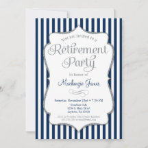 Party Einladung für Altersvorsorge Navy Blue Silve