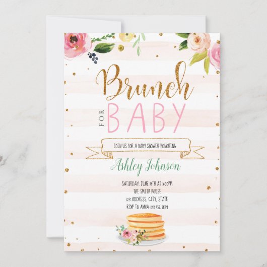 Party Einladung für Babybrunch (Vorderseite)