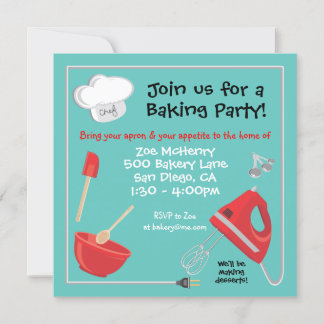 Party Einladung für Backen oder Kochen
