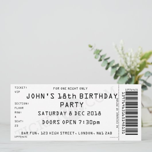 Party Einladung für benutzerdefinierte Farbkonzert (Stehend Vorderseite)