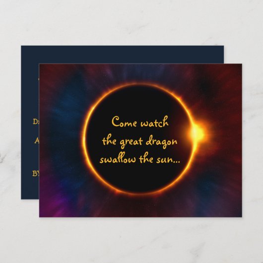 Party Einladung für benutzerdefinierte Textsolaren (Vorne/Hinten)