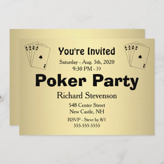 Party Einladung für benutzerdefinierten Poker insg (Vorne/Hinten)