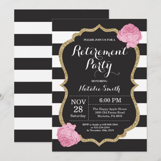 Party Einladung für Blumenruhe (Vorne/Hinten)