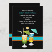 Party Einladung für Cocktails (Vorne/Hinten)