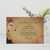 Party Einladung für das Detektiv-Renten (Stehend Vorderseite)