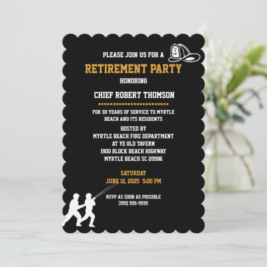 Party Einladung für das Hauptruhestand (Stehend Vorderseite)