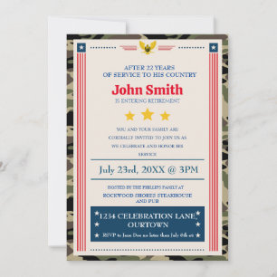 Party Einladung für das Militärruhestand