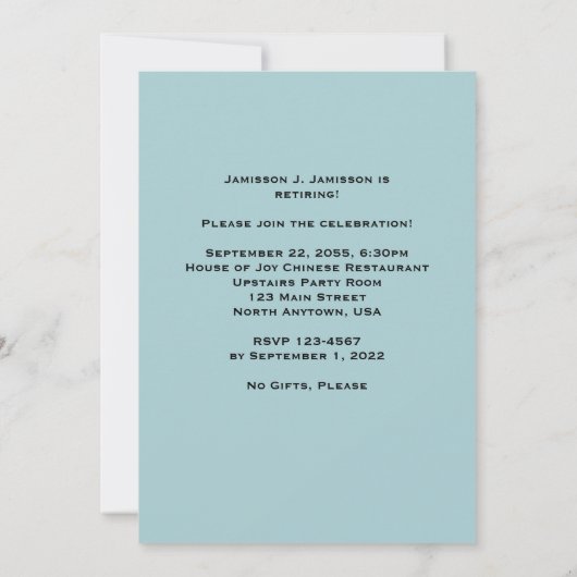 Party Einladung für das Ruhestand, Kanus in Bergen (Rückseite)