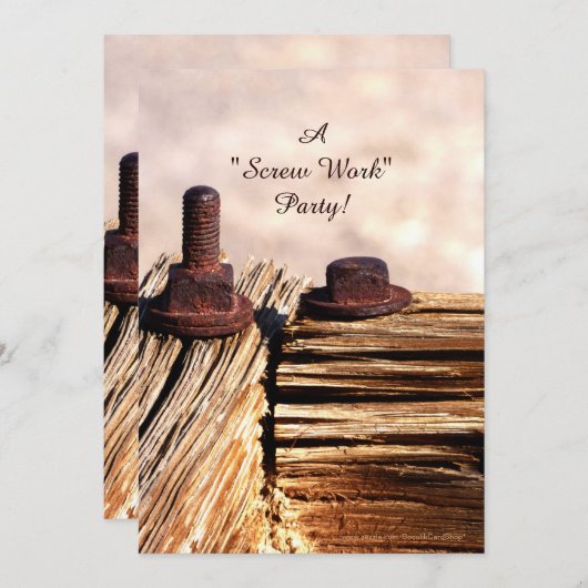 Party Einladung für das Ruhestand, lustig, Schraub (Vorne/Hinten)