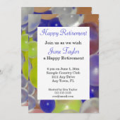 Party Einladung für das Ruhestand von Ballons (Vorne/Hinten)